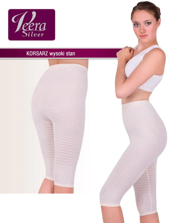 Veera Silver Spodenki antycellulitowe, fason Korsarz Wysokie, rozm. XL
