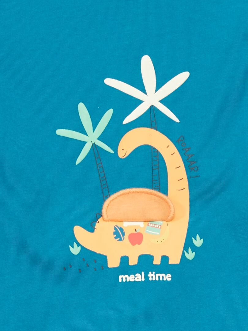 Macacão curto de malha com estampa - CINZA