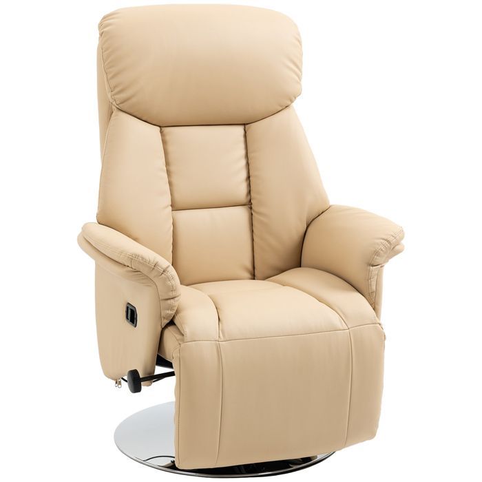 HOMCOM - Sillón de relax - Tapicería sintética - 78x80x109cm - Beige