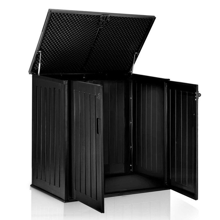 Plonos Garden Storage Box - 116x112.5x71 cm - 775 L - Black - Weatherproof - Padlockable
