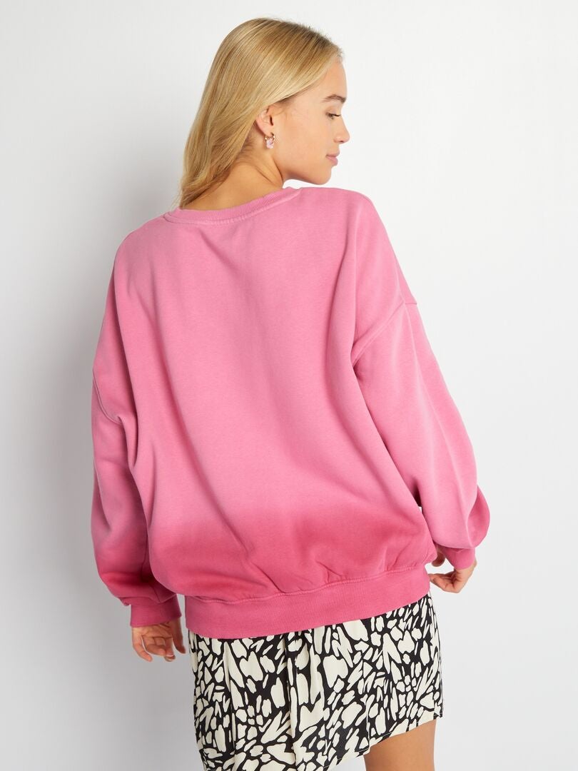 Bluza oversize z nadrukiem tie-dye – RÓŻOWA