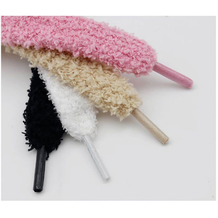 Lacets peluche chaussures - 4 paires, 1.5cm, moelleux, rechange - Convient pour baskets, sport Étiquette