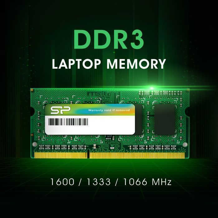 Memória RAM DDR3L - Silicon Power - 8GB 1600MT/s - CL11 SODIMM - SP008GLSTU160N02