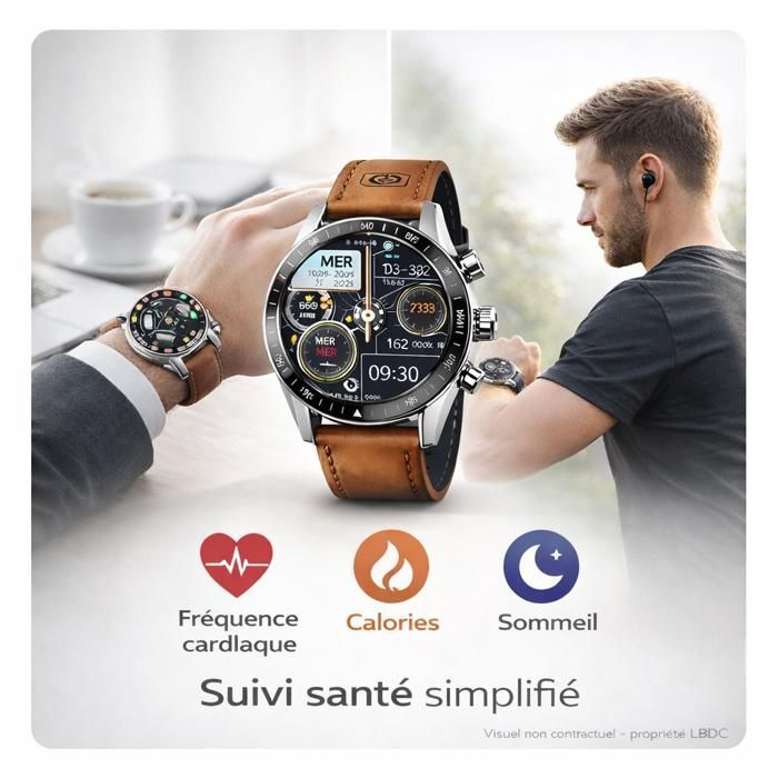 Herre smartwatch – Bluetooth-opkald, sundhedstracking, sports-GPS, 1,39