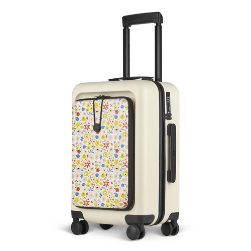 Cabaia JFK resväska med fyra hjul, hårt skal, AMS beige påse