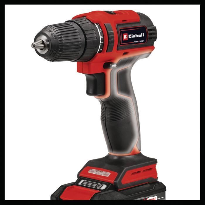 Einhell Perceuse Visseuse sans fil TE-CD 18/40 Li BL Kit PXC (18V) Livré avec 2 Batteries 2,0Ah et un Chargeur