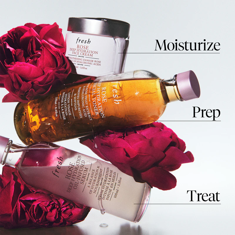 Fresh Rose Deep Hydration Face Cream, een hydraterende gezichtscrème met hyaluronzuur.