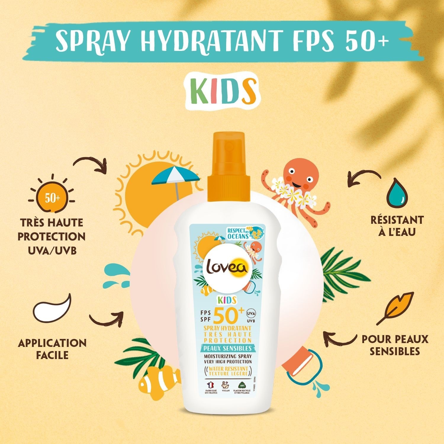 Lovea Spray Hydratant FPS 50+ Très Haute Protection Kids