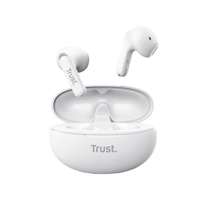 Auriculares Bluetooth Trust Yavi - Intraurales - 23 horas de autonomía - Reducción de ruido ENC - Blancos
