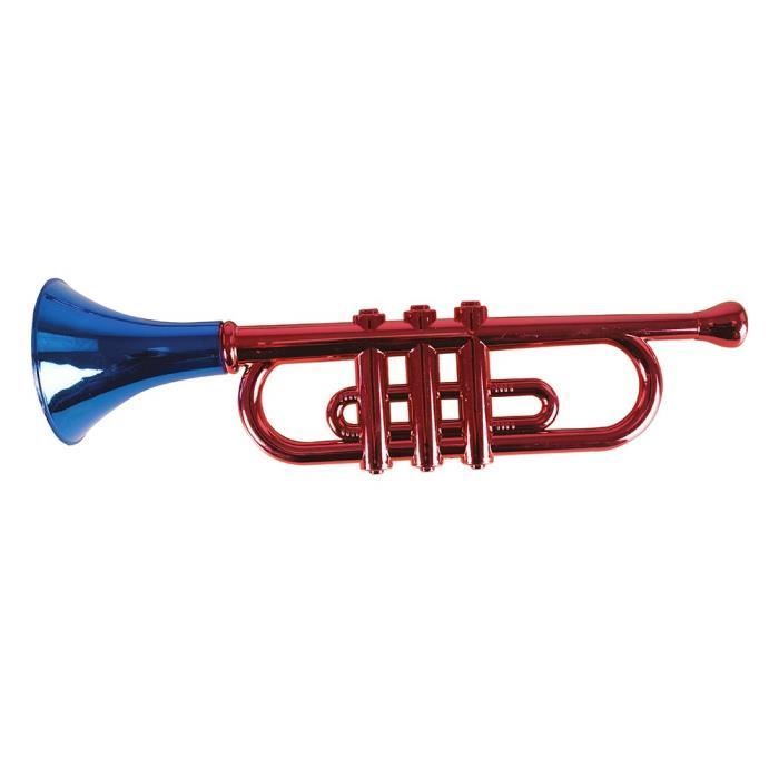 Trompete de brinquedo - Bicolor - Efeito metálico - 33 cm