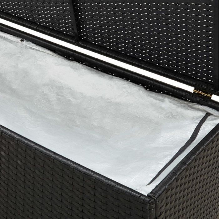 Opbergkist - vidaXL - 200x50x60 cm - Geweven hars - Zwart - Weerbestendig