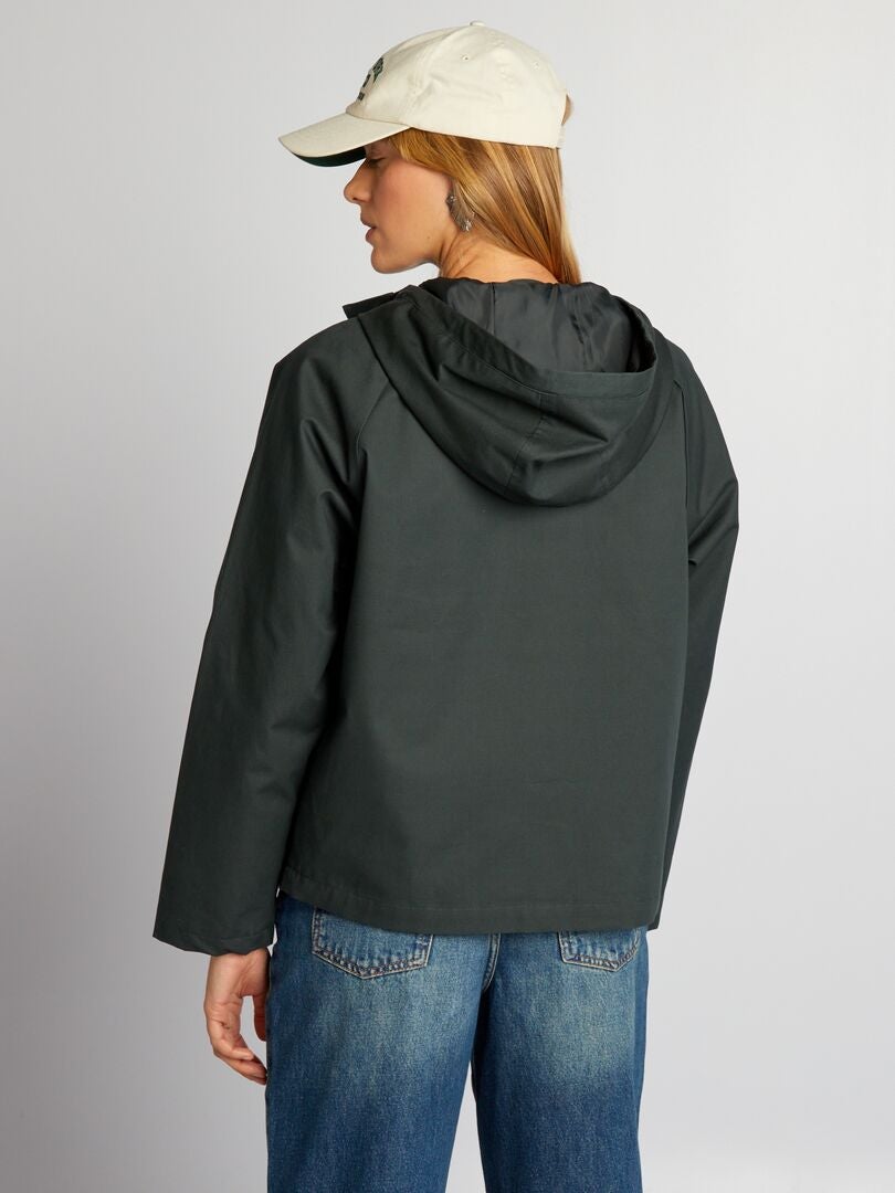 Parka curta impermeável - Cáqui