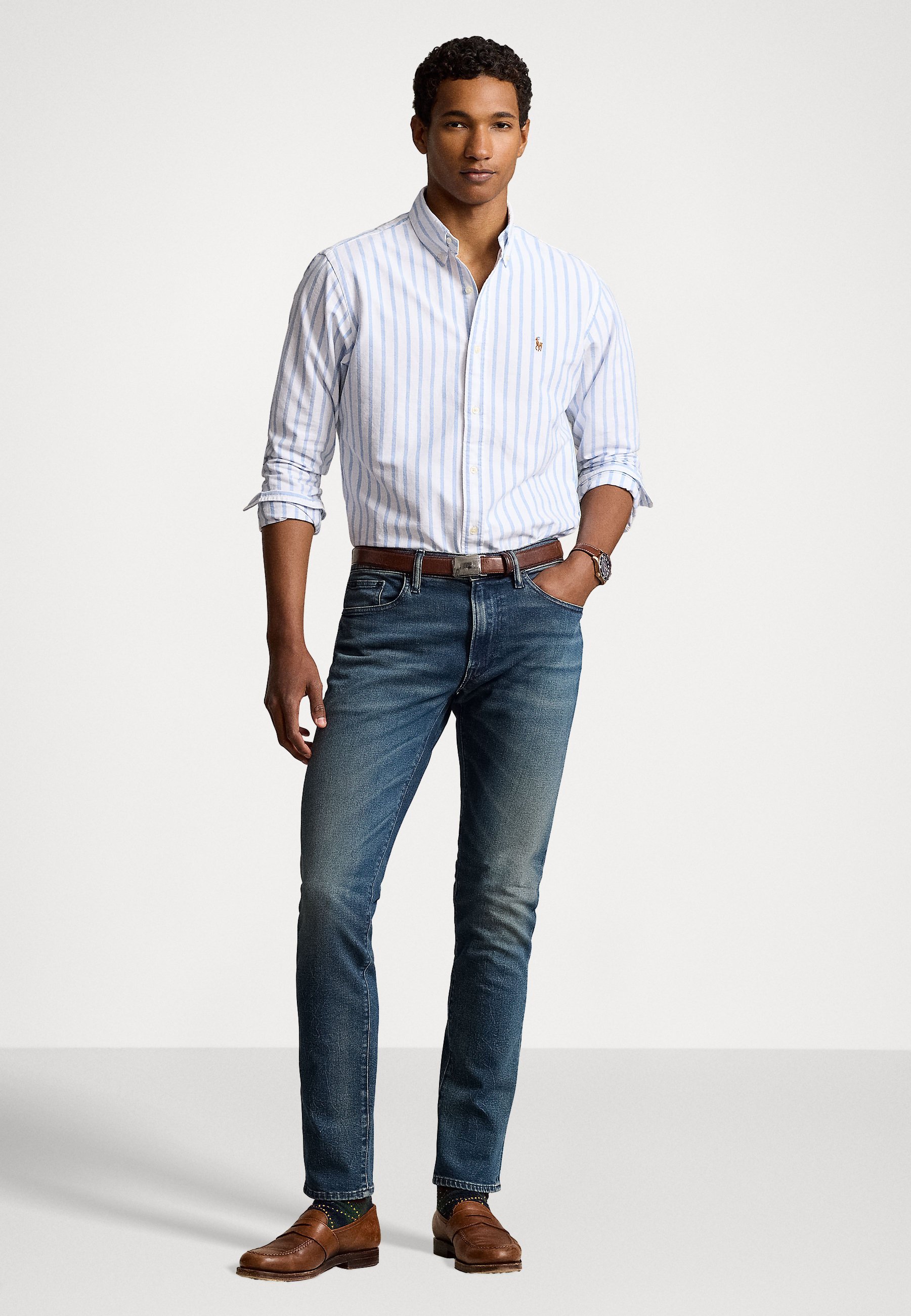 POLO RALPH LAUREN OXFORD SHIRT - Košile - white/blue