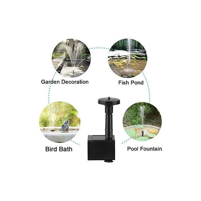 Fuente solar para estanque de jardín con bomba de agua y panel solar monocristalino PZCC de 12 W
