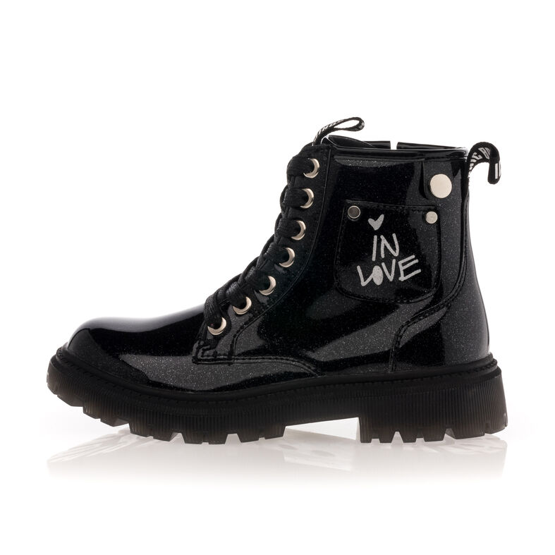 Schwarze Mädchenstiefel/Stiefeletten