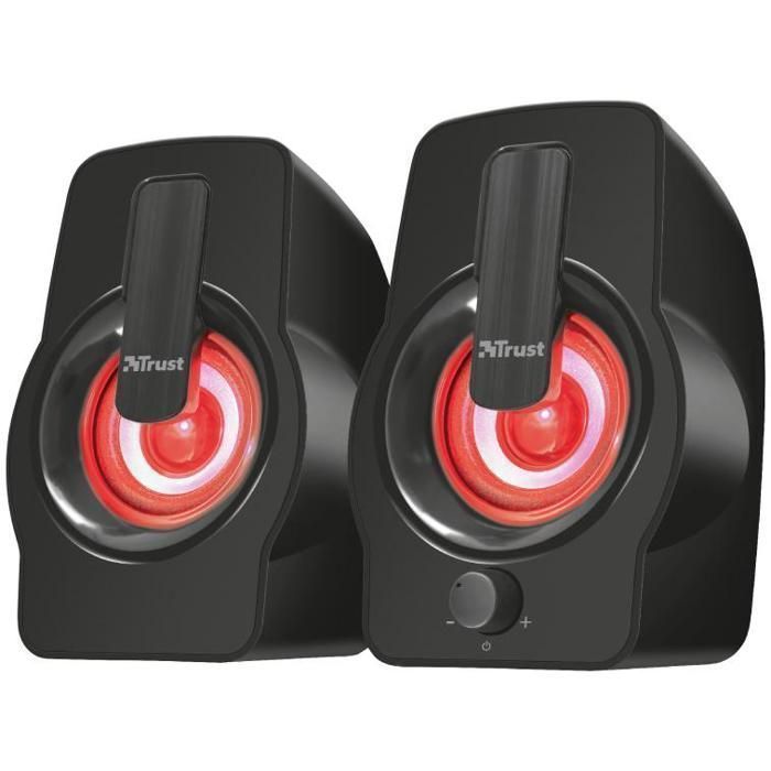 Altoparlanti per PC Trust Gemi RGB 2.0 - Illuminazione LED multicolore - Alimentazione USB - Controllo del volume sul pannello frontale
