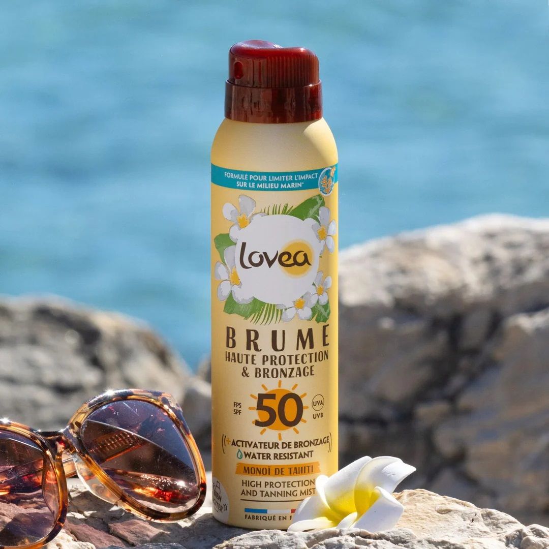 Didelės apsaugos įdegio purškiklis su Monoi SPF 50
