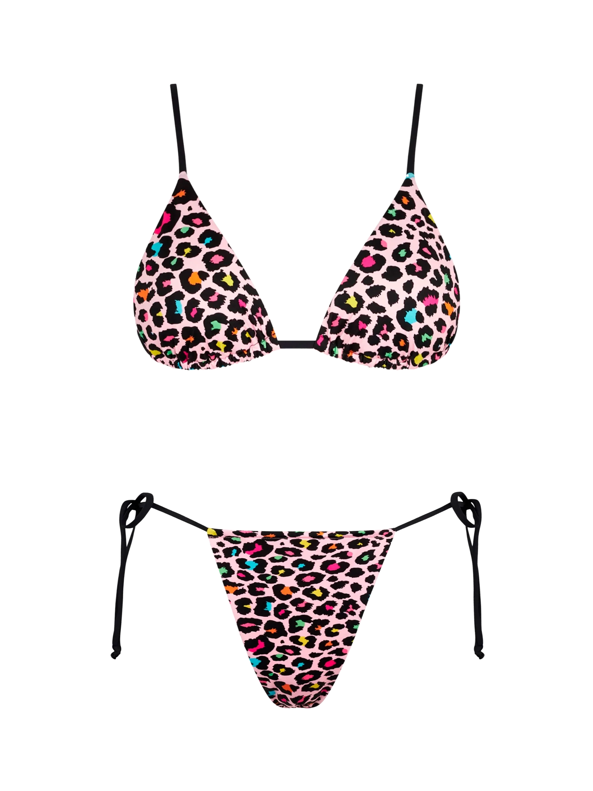 Damesbikini met luipaardprint en driehoekige vorm