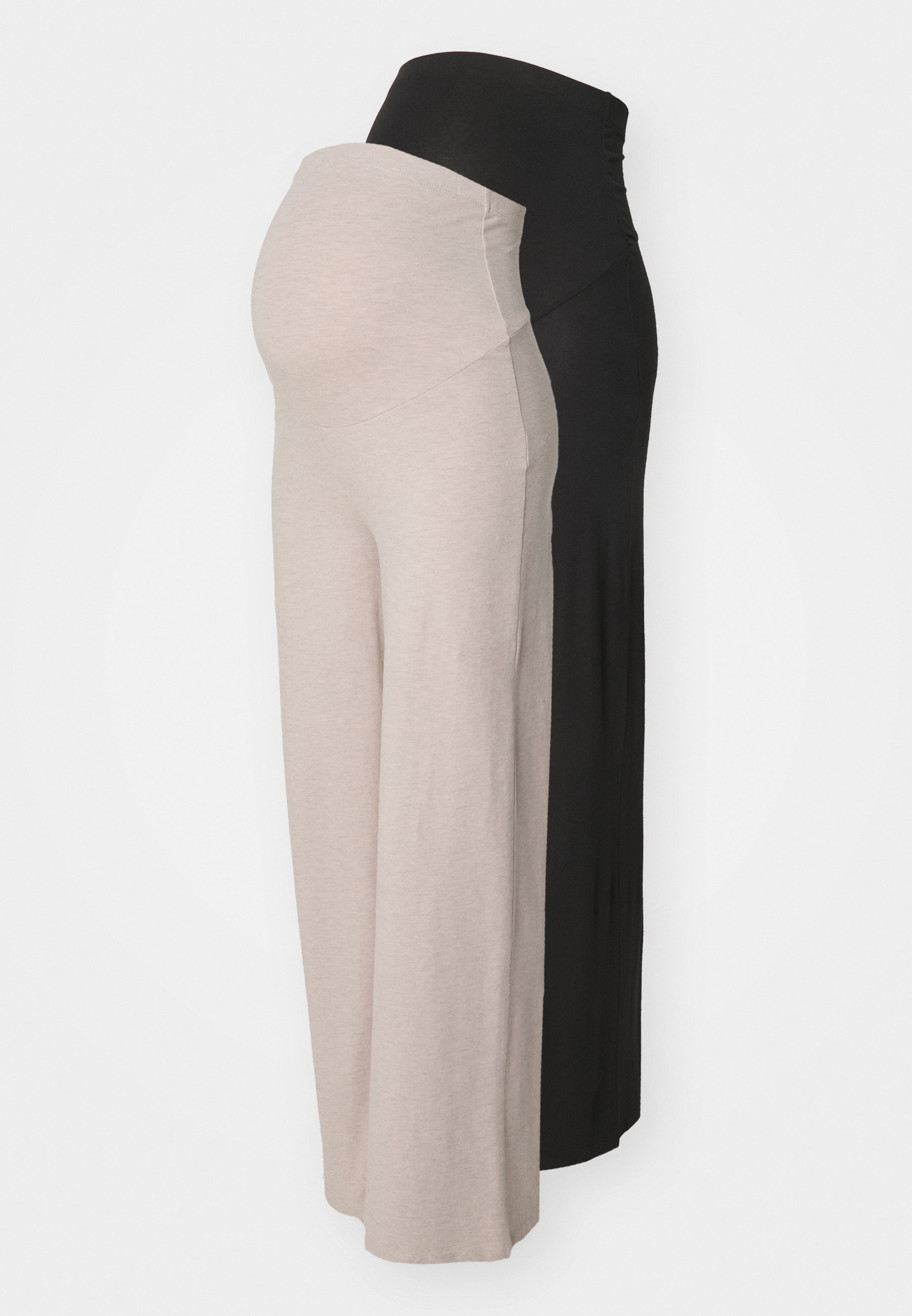 Anna Field MAMA 2 PACK - Pantaloni della tuta - nero/beige screziato