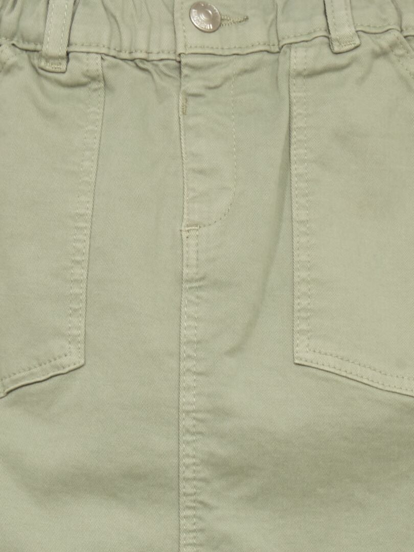 Paperbag denim rok - groengrijs