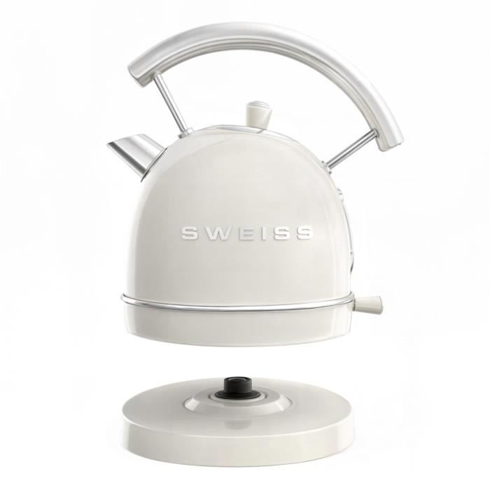 Bouilloire vintage - SWEISS - KTL8 - 2200 W - 1,8 L - Socle 360° - Beige