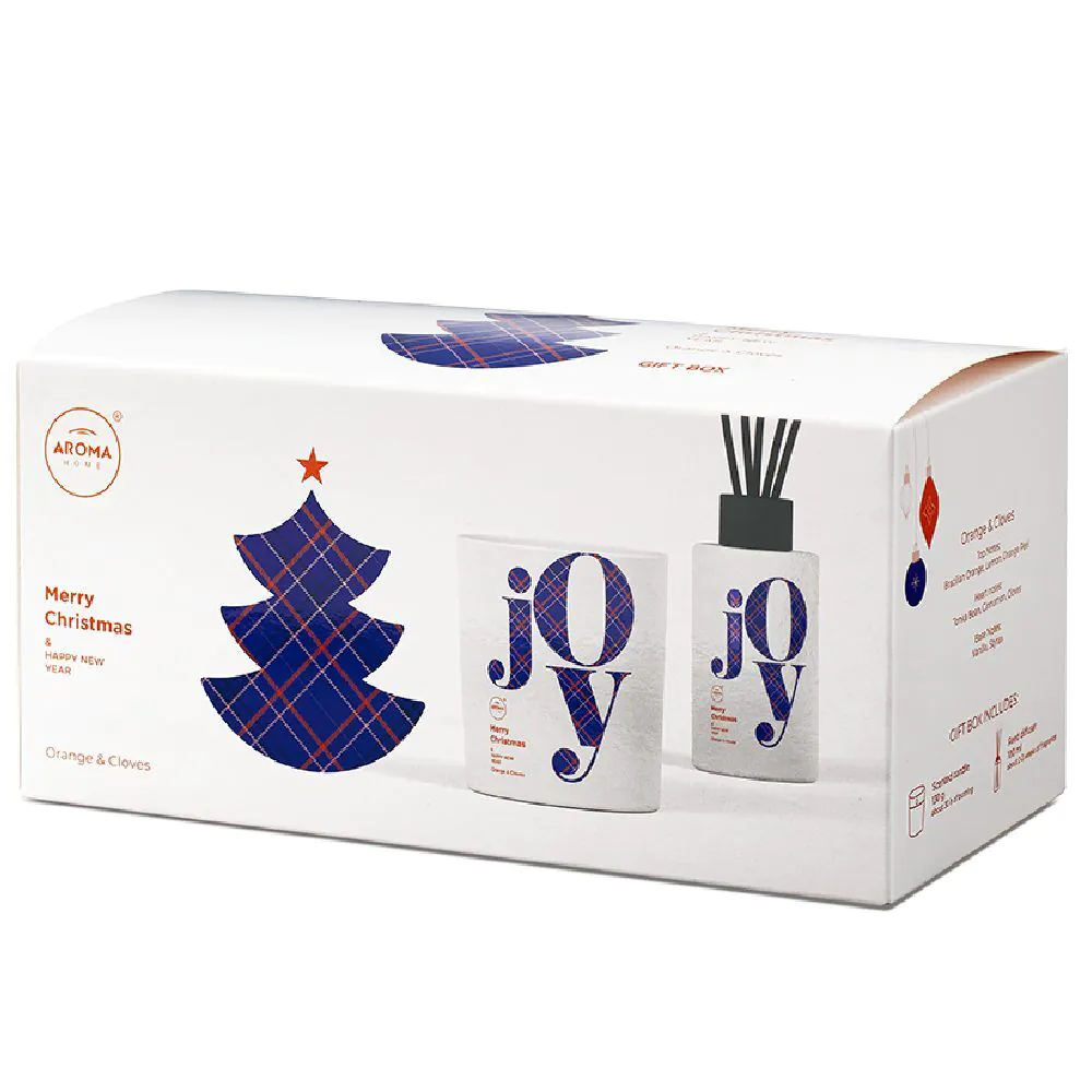 Aroma Home Christmas Joy Box Orange & Cloves (świeca+ patyczki )