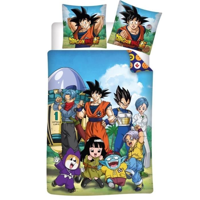 Juego de ropa de cama infantil de Dragon Ball Z - Manga, funda nórdica de 140x200 cm, una funda de almohada de 65x65 cm.