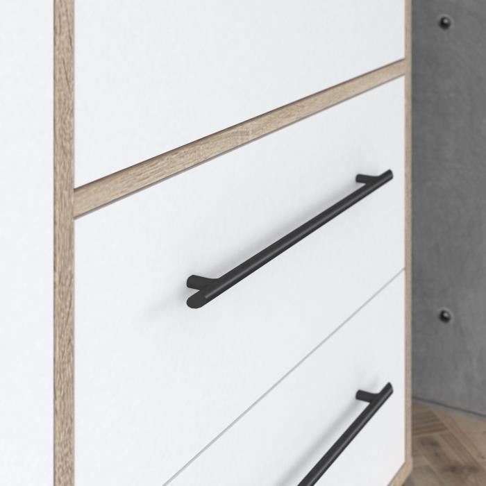 Armoire - Chêne Sonoma / Blanc mat - 4 portes battantes - L205,9 x P58,8 x H200 - MOKKARIS
