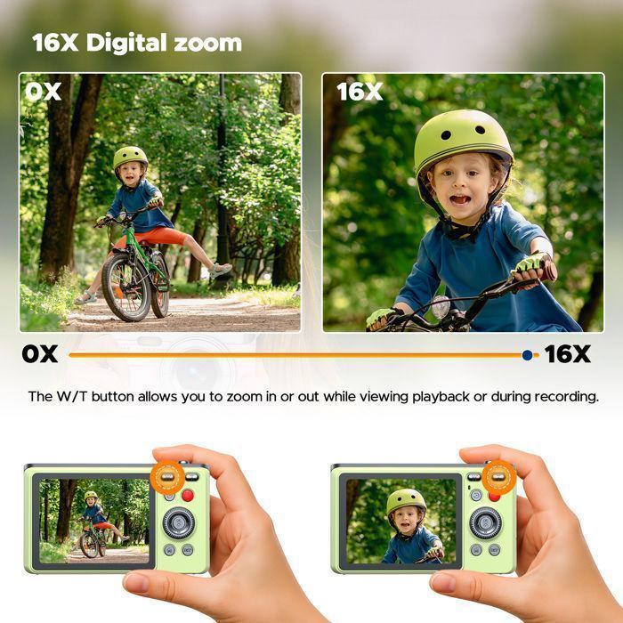 Cámara digital compacta con grabación de vídeo 4K de 64 MP - Pantalla LCD de 2,4