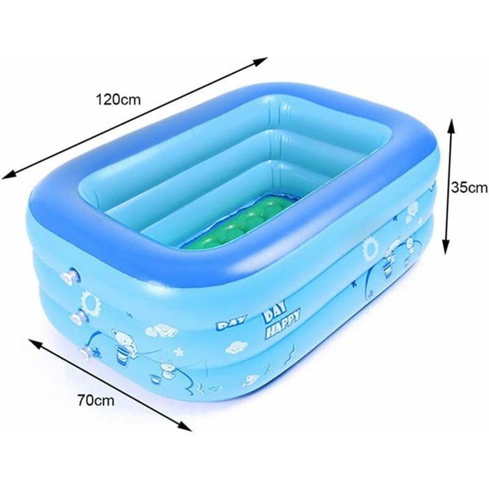 Piscina hinchable para bebés, piscina pequeña plegable de PVC de 120 x 70 x 35 cm, transmisor FM para coche.