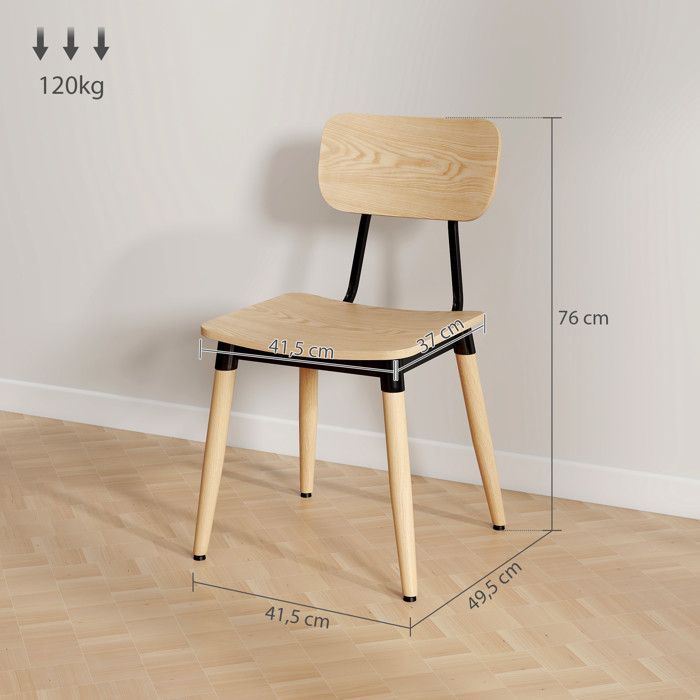 Set van 2 MADISON loungestoelen met natuurlijke houtlook