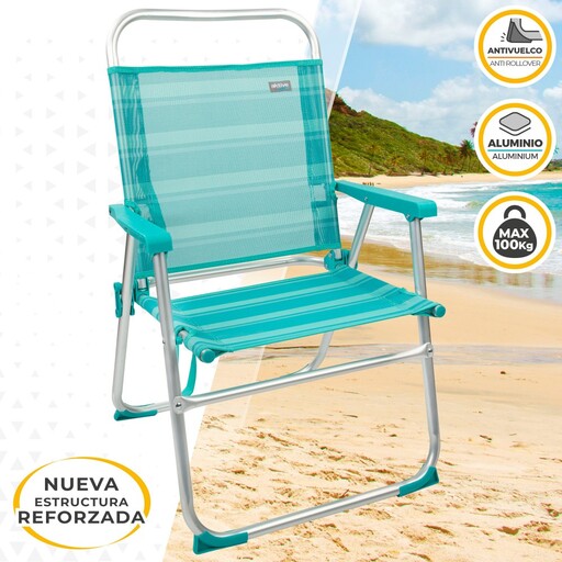 Cadeira dobrável fixa de alumínio Aktive Beach