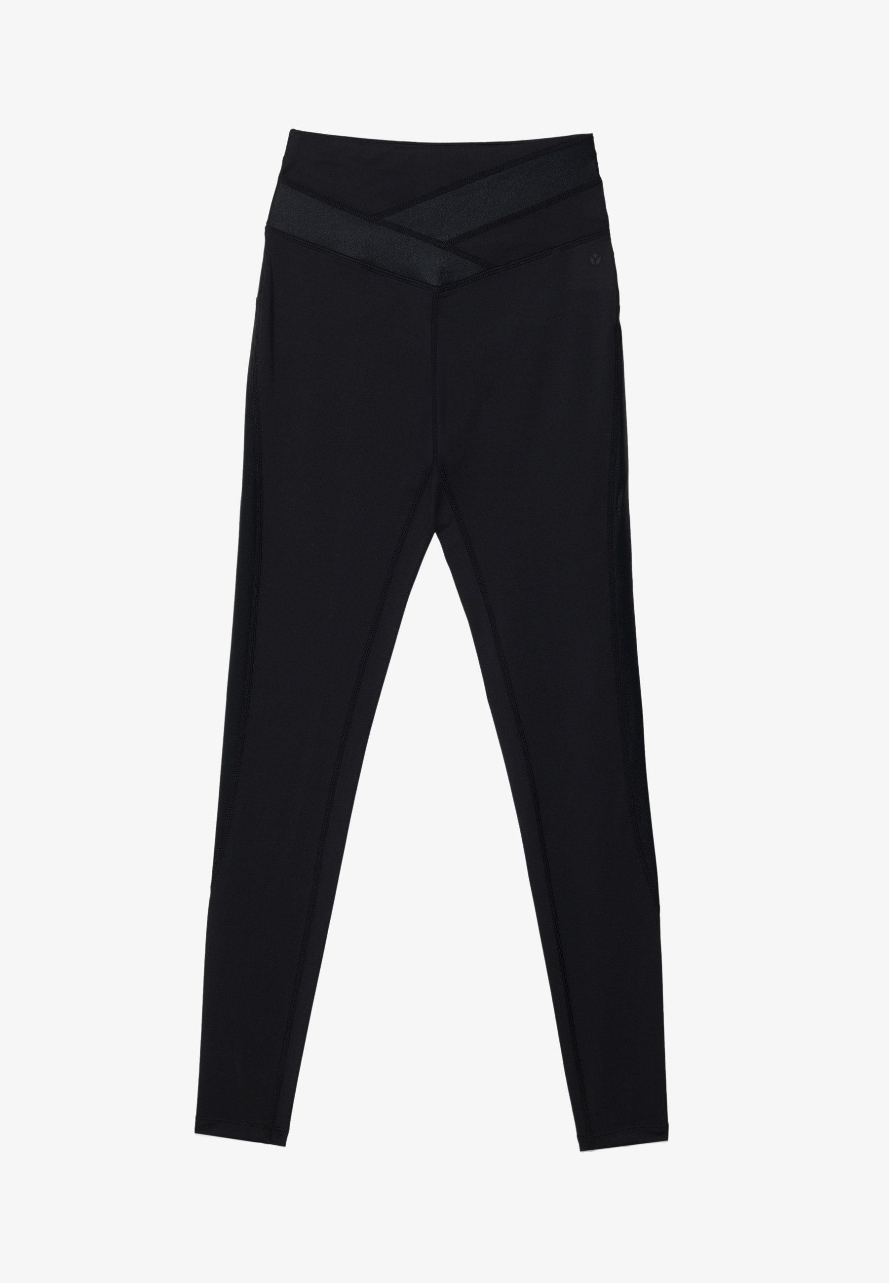 Leggings longs taille haute Even&Odd Active avec ceinture bandage contrastée - Leggings - Noir
