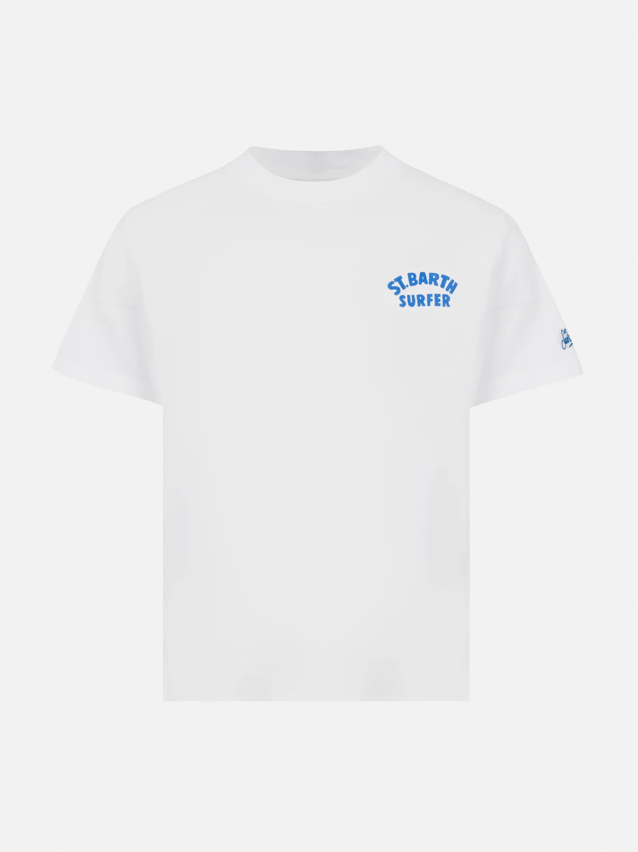 T-shirt in cotone con stampa St. Barth surfer