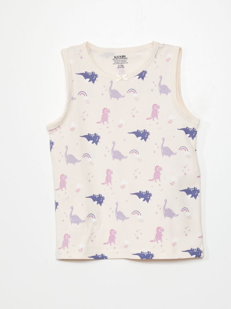 Conjunto de 2 camisetas + 3 calças culote + 1 sacola com cordão - 6 peças - dinossauro