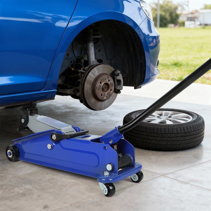 Max Lift 3T hydraulisk jekk - Høyde 127–386 mm - Ekstra langt chassis - for SUV-er, bobiler, varebiler - Svingbare hjul