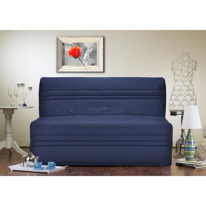 Divano letto JOÉ a 3 posti BZ - Tessuto blu navy - Stile contemporaneo - L 143 x P 97 cm