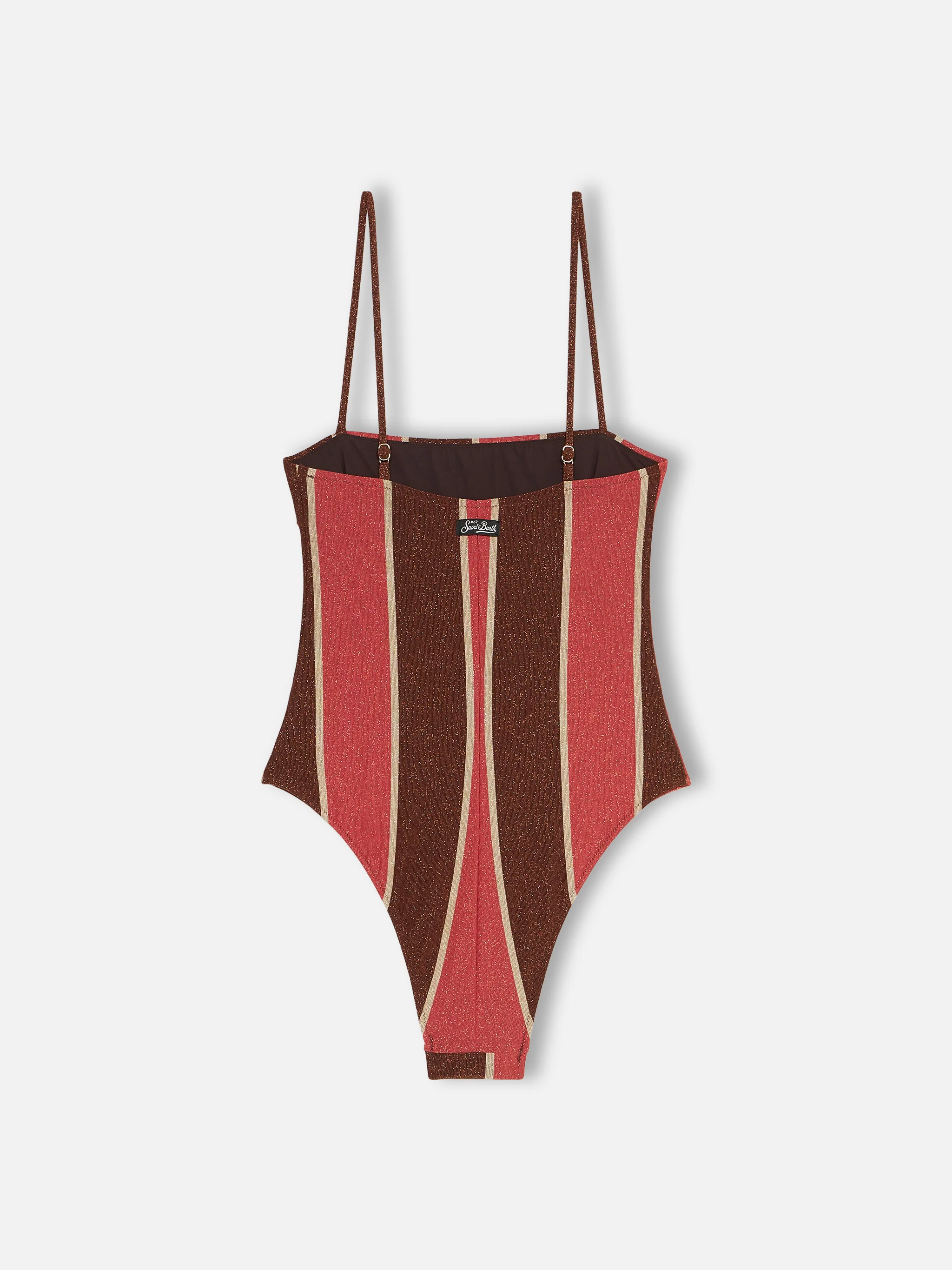 Blume badpak uit één stuk in gestreepte lurex