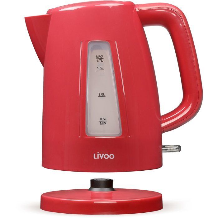 Waterkoker - LIVOO - DOD184RC - 2200 W - 1,7 L - 360° voet - Rood