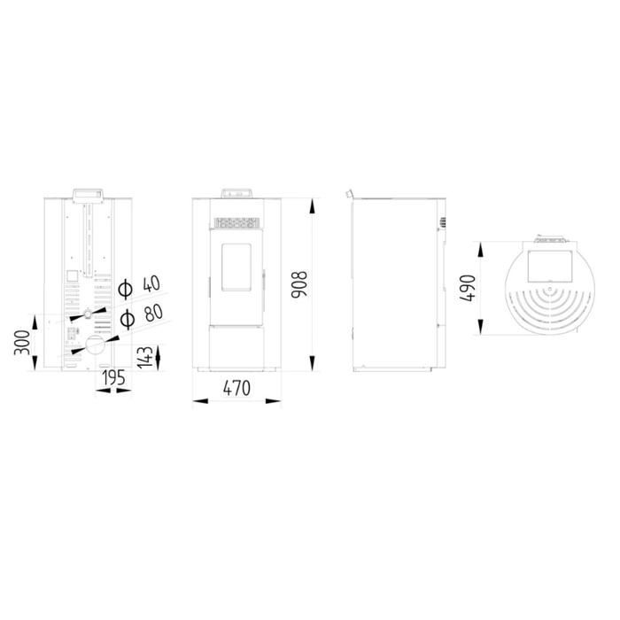Airtight pellet stove - LVZ LEANDRO 9 - White
