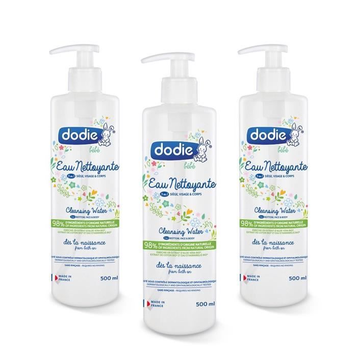 DODIE Lot de 3 eaux nettoyantes 500ml