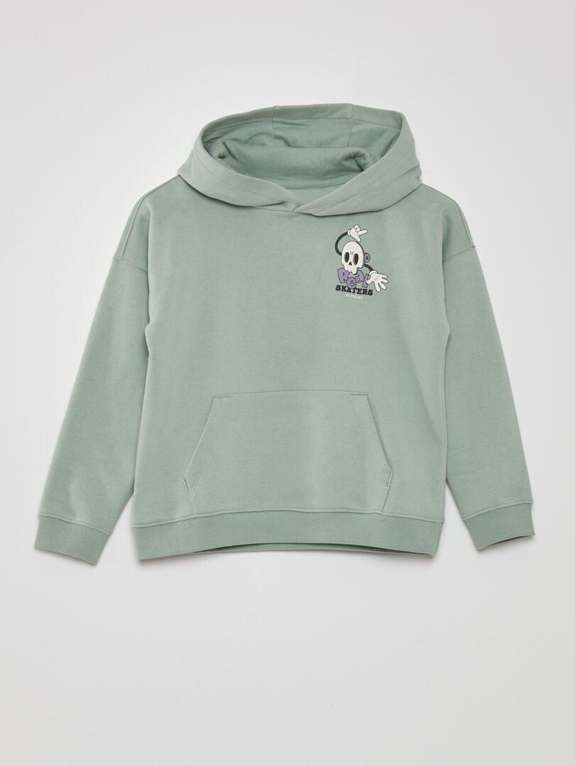 Ruimvallende hoodie met kangoeroezak - GROEN