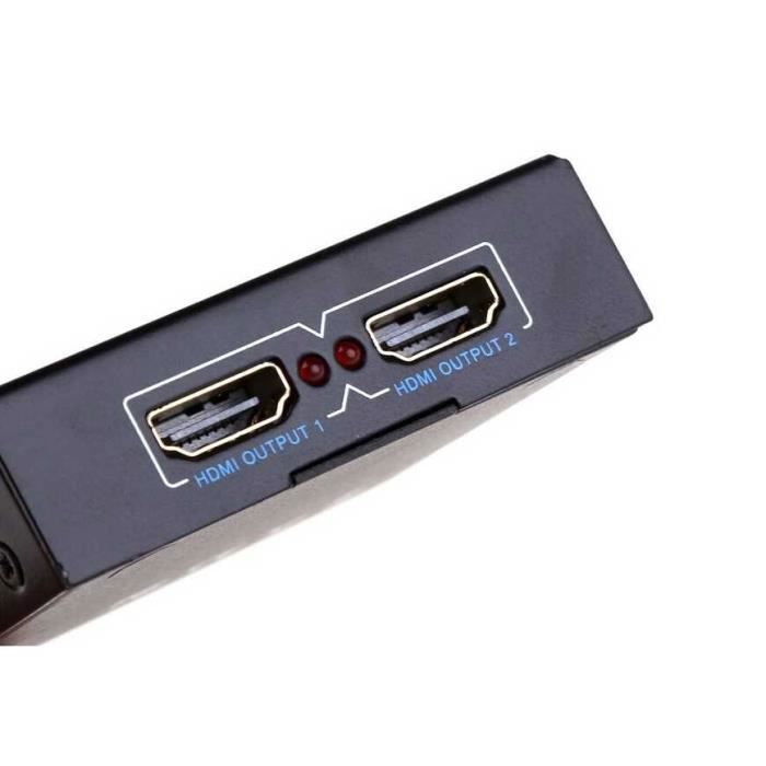 Divisor HDMI Novhill - 2 puertos - Compatible con 3D y HDCP - Calidad sin pérdidas - Negro