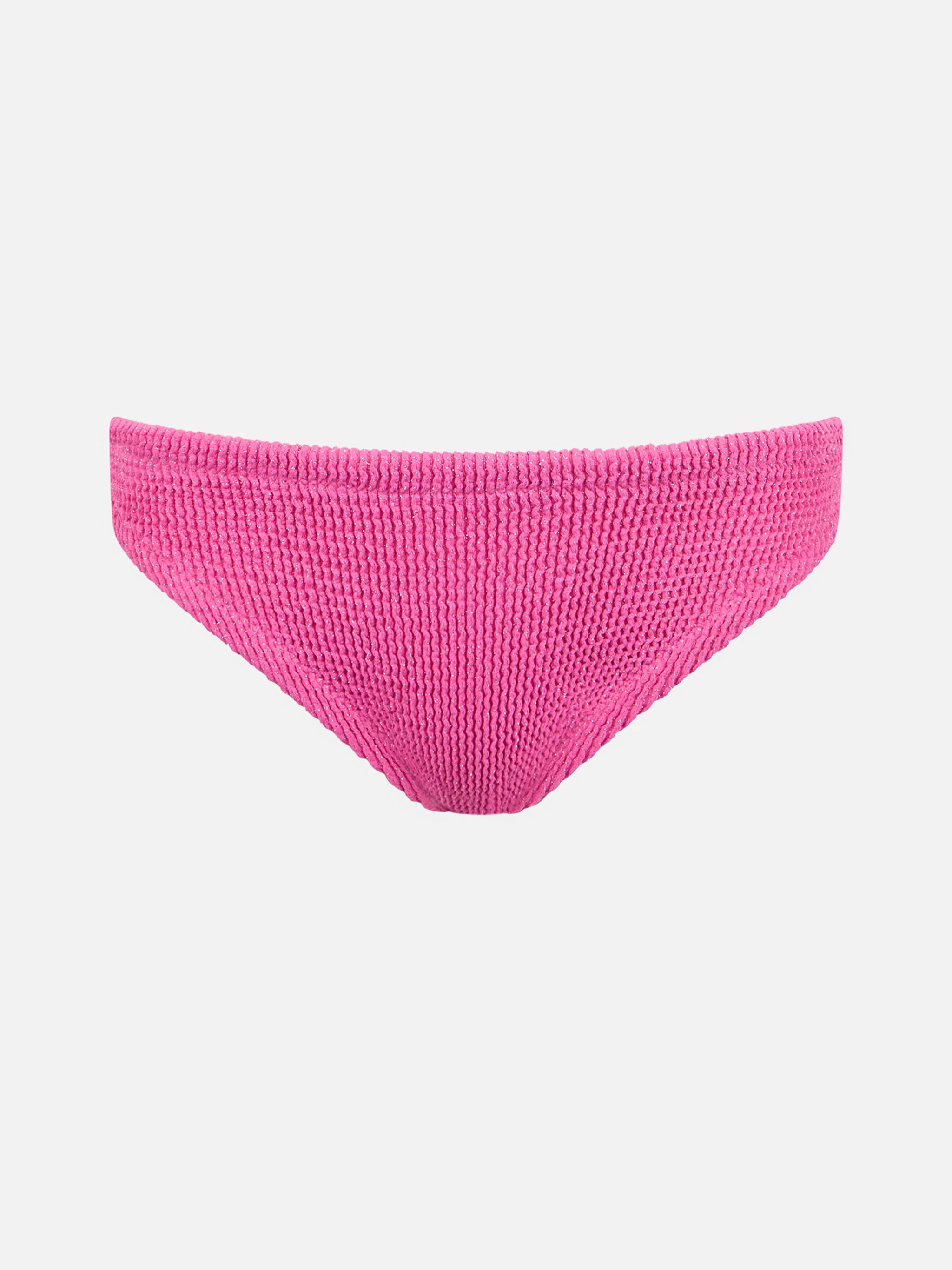 Slip da bagno da bambina rosa crinkle con fiocco