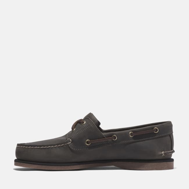 Scarpa da Barca in Pelle Classic da Uomo in                Grigio medio