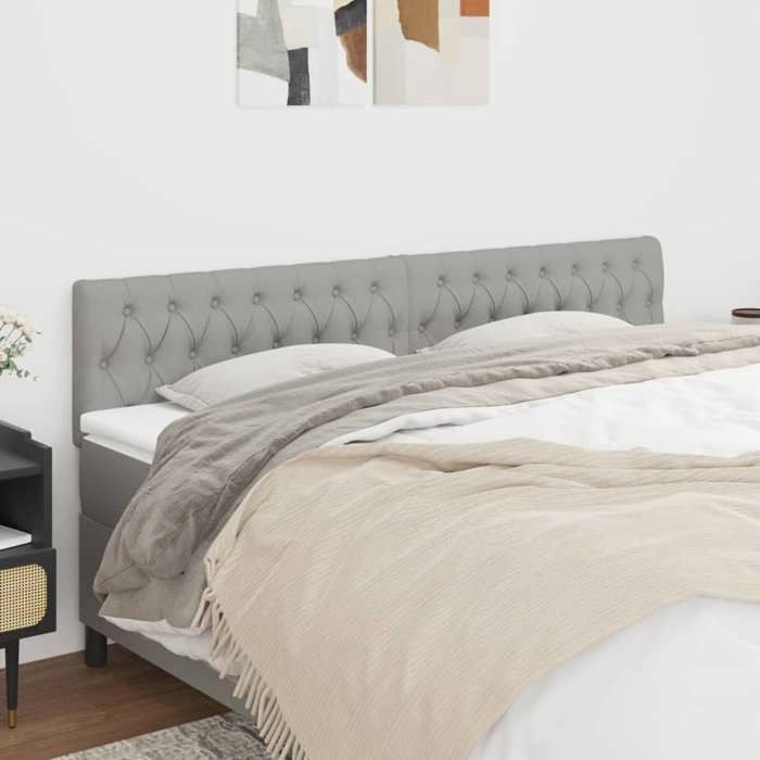 Têtes de lit - vidaXL - 2 pcs - Gris clair - Tissu durable - Hauteur réglable
