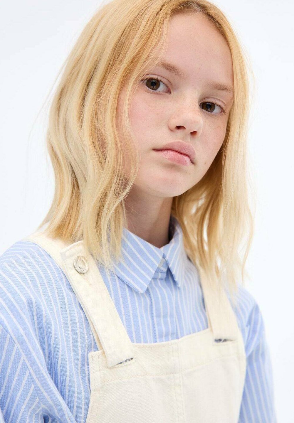 Mango Kids TEEN - Robe en jean - blanc cassé