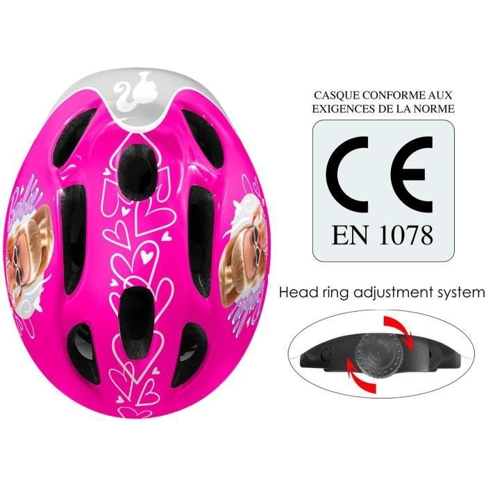 Capacete de bicicleta Barbie STAMP - Tamanho ajustável - Confortável - Rosa