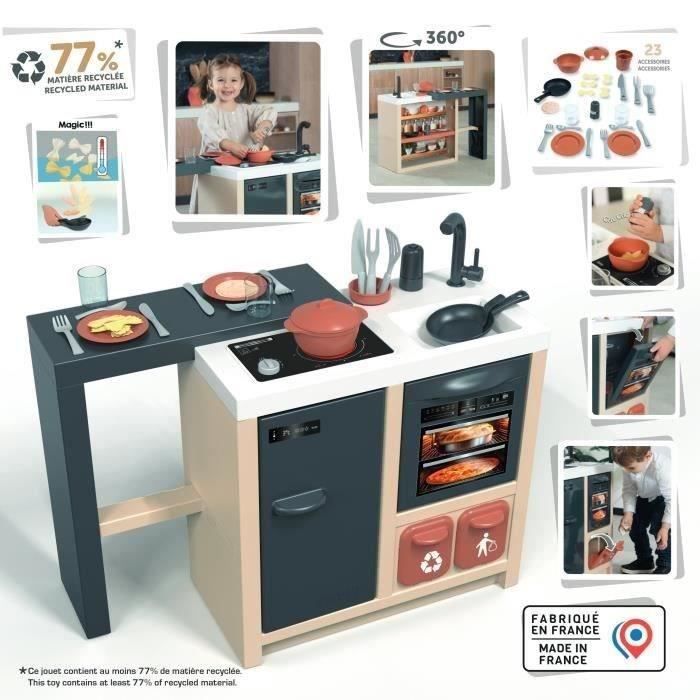 SMOBY - Cucina a isola - Design moderno - Superficie di gioco a 360° - Funzioni tradizionali - 23 accessori - Età 3+