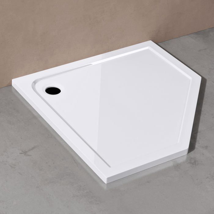 Plato de ducha ultraplano pentagonal doporro de 4 cm, base de ducha acrílica FARO05 80X80X4